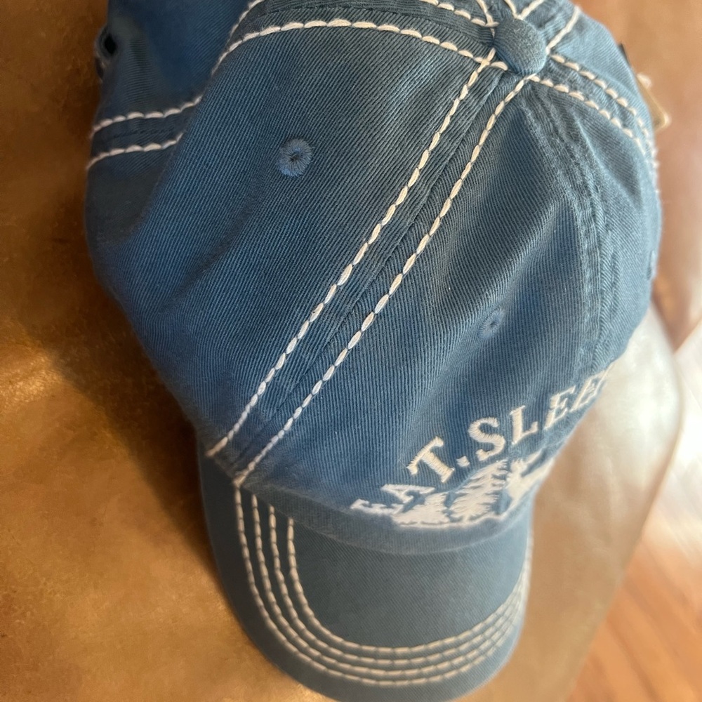 EAT.SLEEP.HUNT. Light blue unisex Kbethos Vintage Baseball Cap NWT - Picture 2 of 5